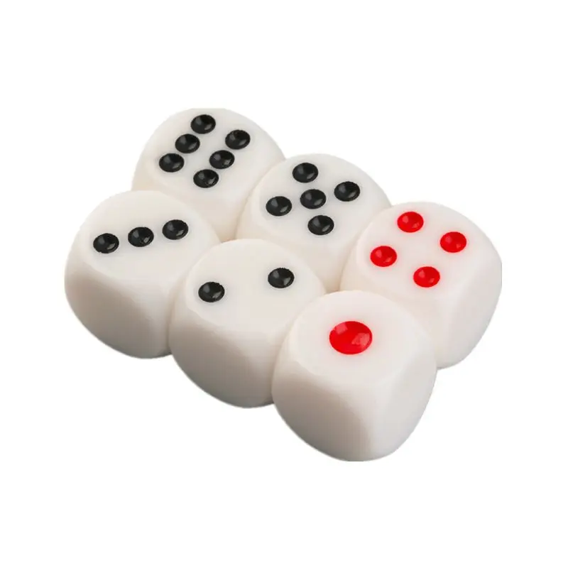 OOTDTY 6 шт./компл. 16 мм с закругленной вершиной для игры в кости односторонний кости блэкджек 21 лысый кости