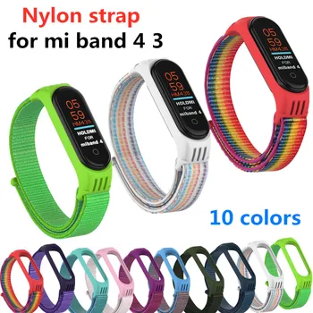 

Nylon Strap for Xiaomi Mi band 5 4 replaceable Bracelet Mi band4 band3 Sports Wristband Breathable Bracelet for Xiomi Miband 4 3