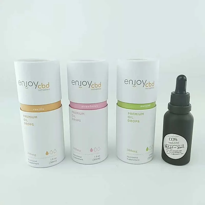 Paper tube packaging for essential oil bottle