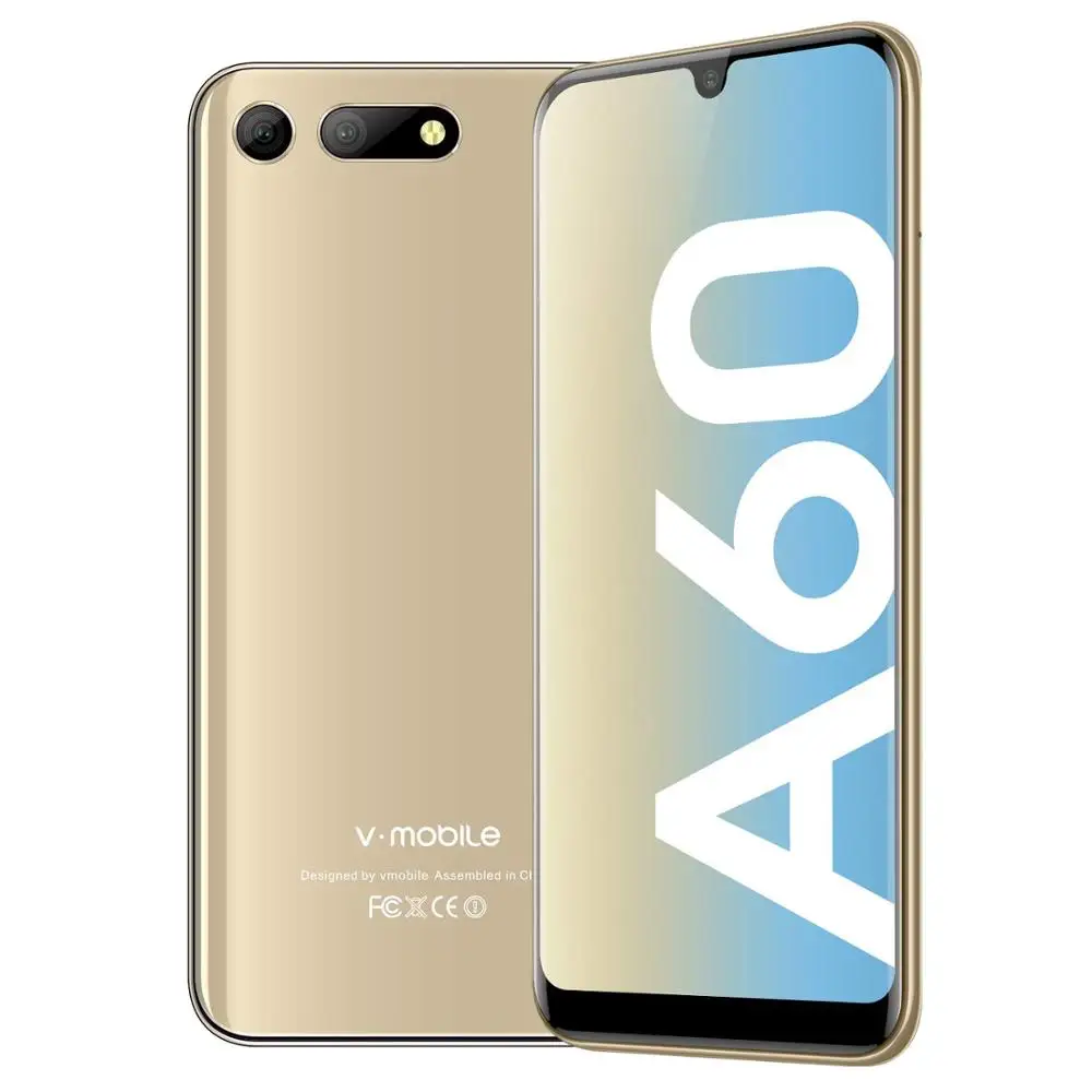 TEENO Vmobile A60 мобильный телефон Android 8,1 5,7 'HD+ Водонепроницаемая 2.5D экран 8MP двойная камера 3800 мАч 3 Гб ram 4G Celular смартфон