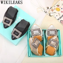 Туфли на плоской подошве с острым носком; роскошная дизайнерская обувь для женщин; блестящая обувь; Цвет Черный; обувь размера плюс для женщин; лоферы; женская обувь без шнуровки; buty damskie