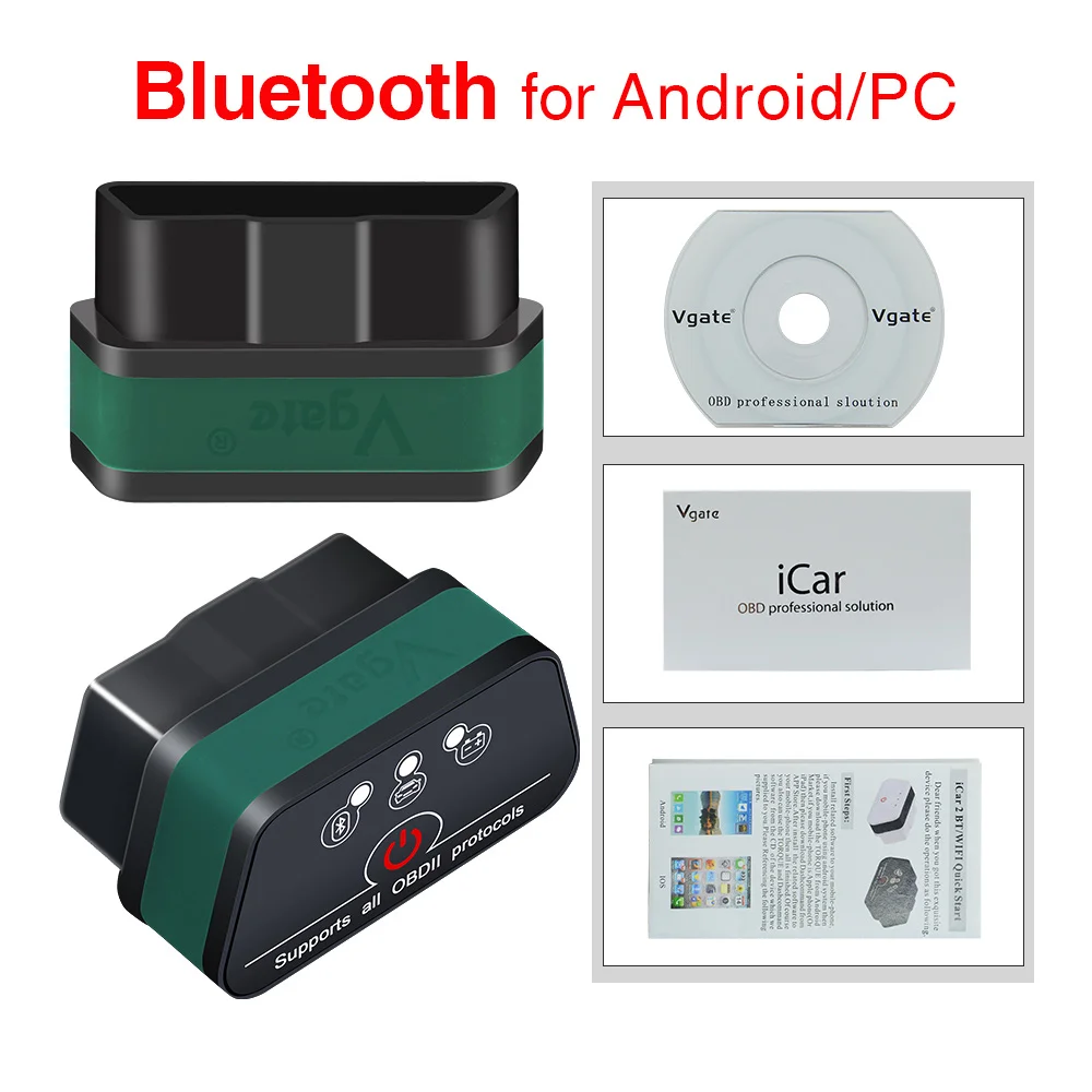 Vgate iCar2 ELM327 Bluetooth/wifi интерфейс для IOS/Android Vgate Icar 2 wifi ELM 327 OBD2 OBDII автомобильный диагностический сканер - Цвет: bluetooth