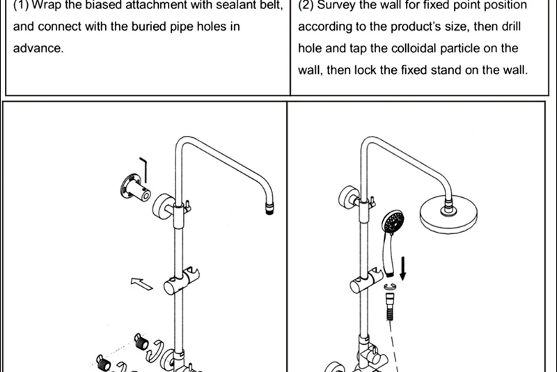 Brushed Gold Shower System  10 Shower Faucet Set Bathroom Rain Shower head and 3-Setting Handheld Shower Head Set (33)