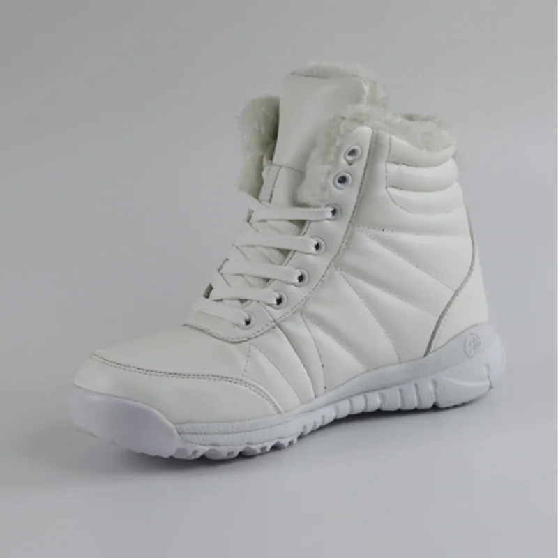 White Европейские размеры 35-43; новые зимние ботинки; женская походная обувь; теплые плюшевые уличные Прогулочные кроссовки; Цвет черный, белый; зимние ботинки; женские ботильоны зимние кроссовки трекинговые ботинки обувь - Цвет: White