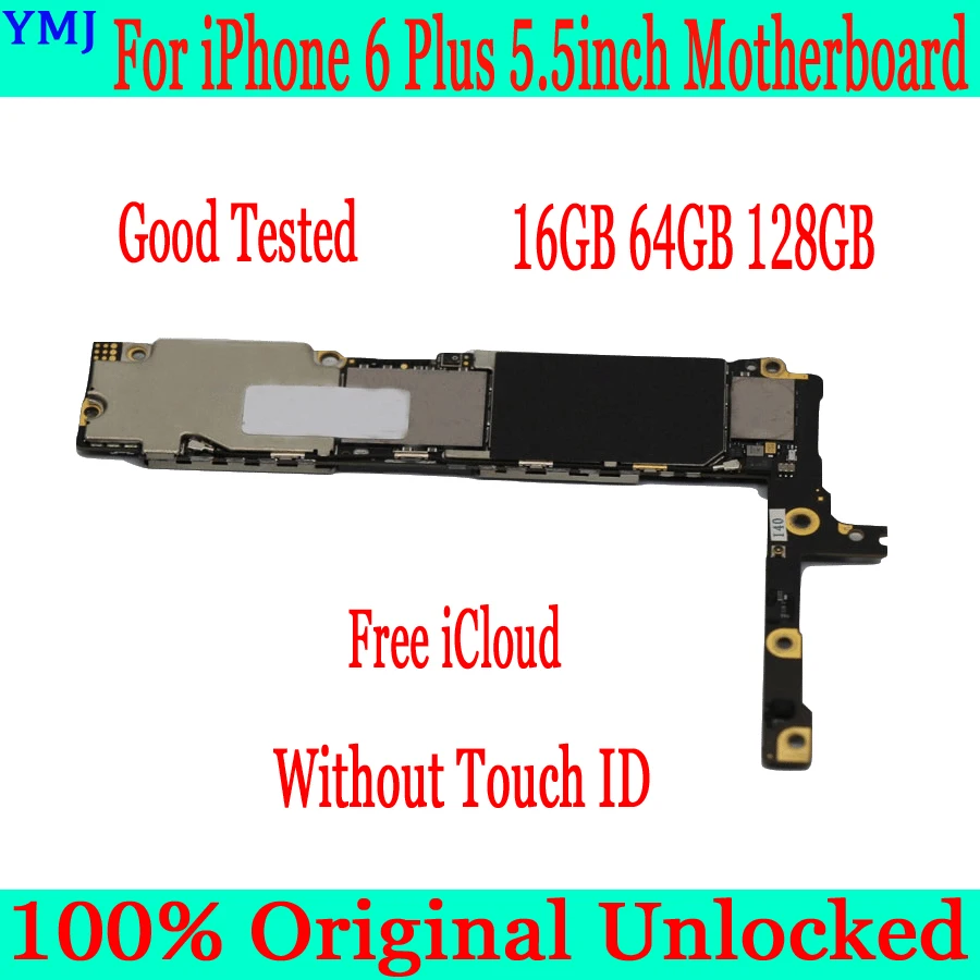 For iphone 6 Plus Original unlocked Motherboard with/without Touch ID,Plate for iphone 6 Plus 5.5inch Logic board 16GB 64GB 128G