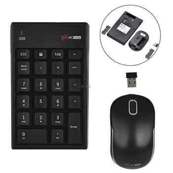 

New 2.4G Auto-Link Wireless Numeric Keypad Number Keyboard & Optical Mouse Combo Set For Desktops Laptops