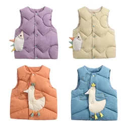 Yk outono inverno quente colete para crianças 2 6 anos bebê meninas bonito dos desenhos animados colete de algodão acolchoado outerwear crianças meninos jaquetas