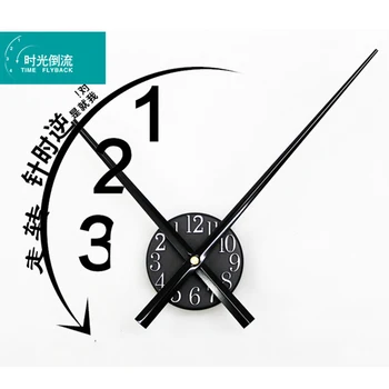 

Large DIY Wall Clock Modern Design Reverse Time Unique Clocks Vintage Retro Style Black Wall Watch Art Home Decor 19 inch