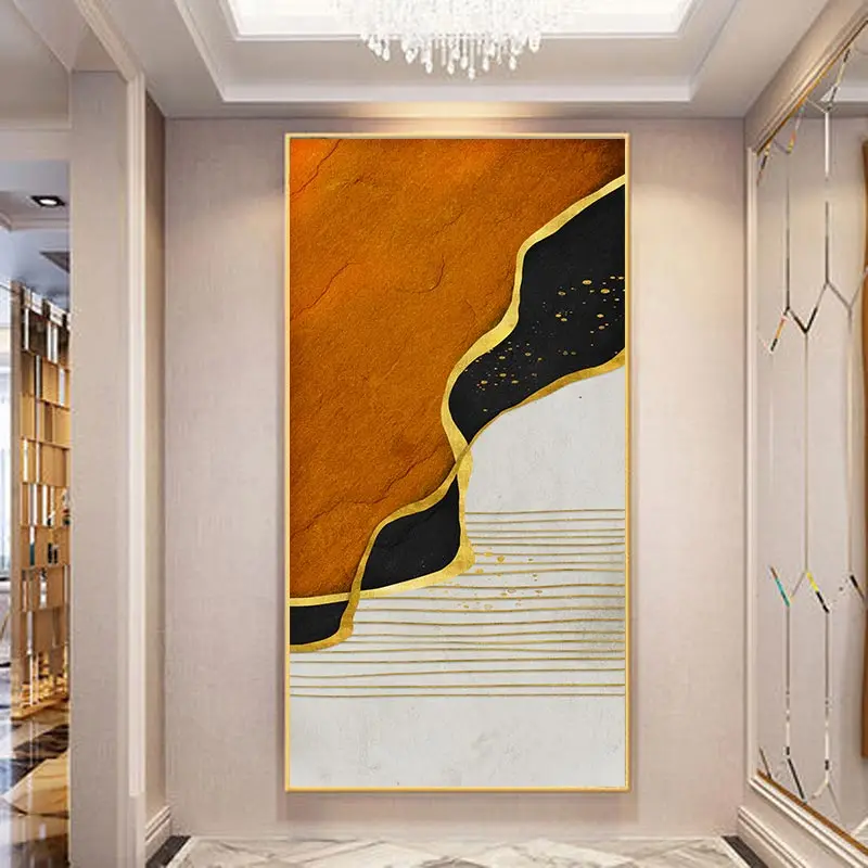 Waliicorners Abstract Green Yellow Shining Dold Canvas Painting Golden Poster Modern Wall Art Pictures 11 H6a03c64716ba45a4be412b5d59e3d9fbY