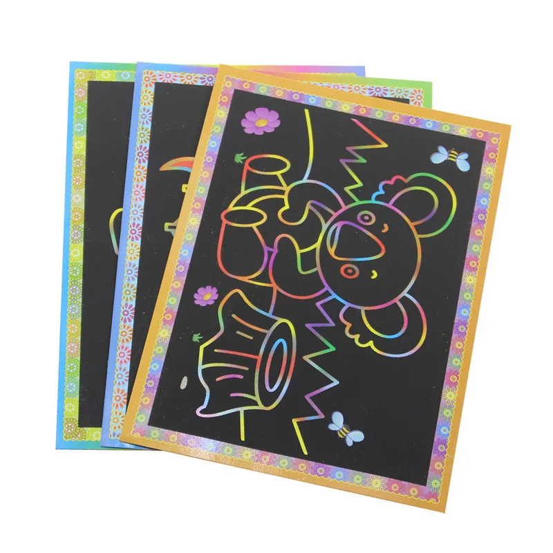 10 шт. 17,2X12,6 см бумага для скретч Арта Волшебная картина бумага с рисунками для детей игрушка красочный Рисунок Игрушки