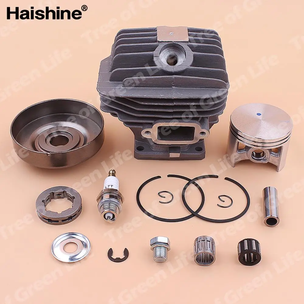 52mm Chainsaw Cylinder Piston Kit For Stihl MS460 046 MS 460 Clutch Drum 3/8" 7 Tooth Sprocket Rim Bearing Decompression Valve 2
