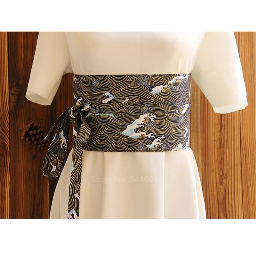 10Colors Japanese Kimono Traditional Dress Obi Belt Women Girl Bronzing Harajuku Wave Multi Sizes Bandage Sexy Girdle Print Belt