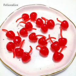 100pcs 3D Simulation Fruit Fake Cherry/Blueberry/Strawberry Resin Miniature Art Cabochon DIY Decorative Craft Scrapbooking