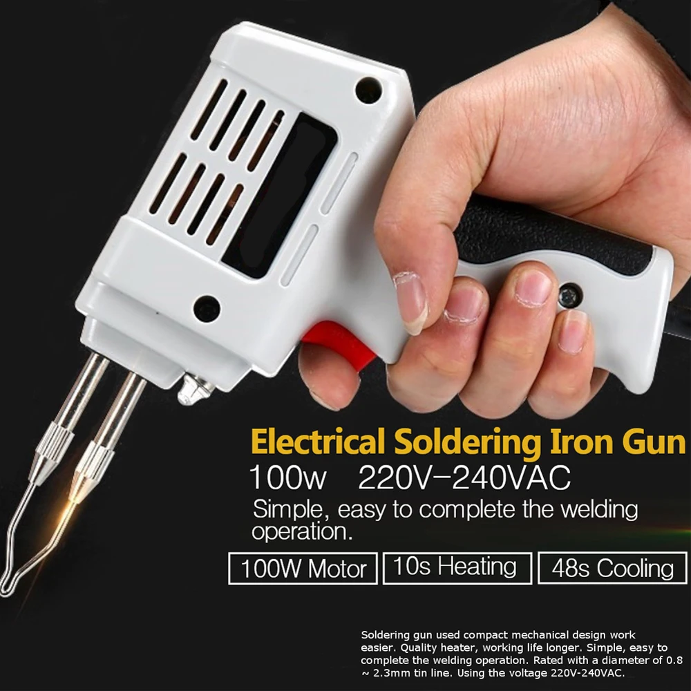 Electrical Soldering Iron Gun Hot Air Heat Gun Hand Welding Tool With Solder Wire Welding Repair Tools Kit EU 220V 100W New Hot