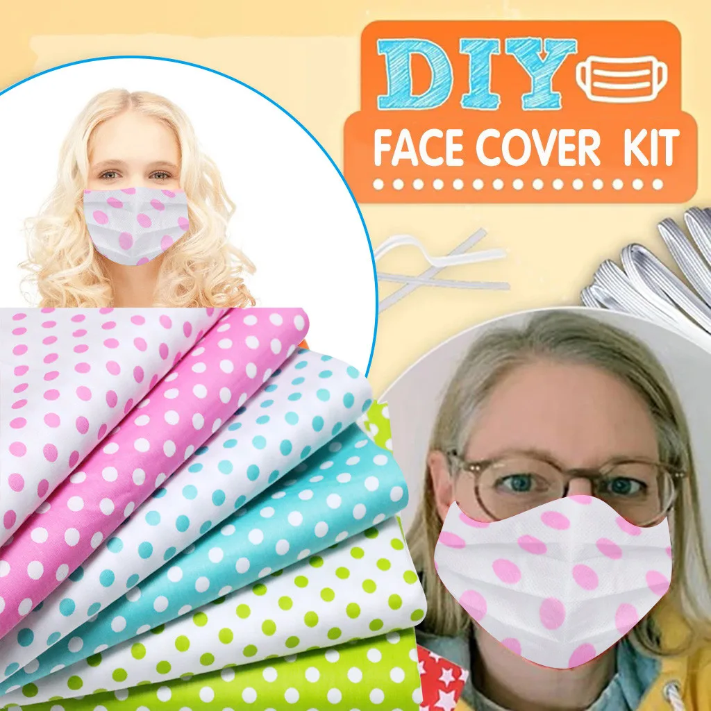 DIY Mask Star wave point Cotton Fabric Printed Patchwork Bundle For Sewing Fat Scrapbooking Pattern Handkerchief 50x40cm 8Pieces | Дом и сад