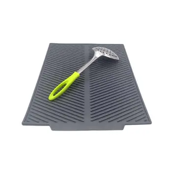

Table Decoration Tool Drain Pad Table Mats Draining Heat Insulation Table Pad Home Kitchen Tool Foldable Silicone Dish Drain Mat