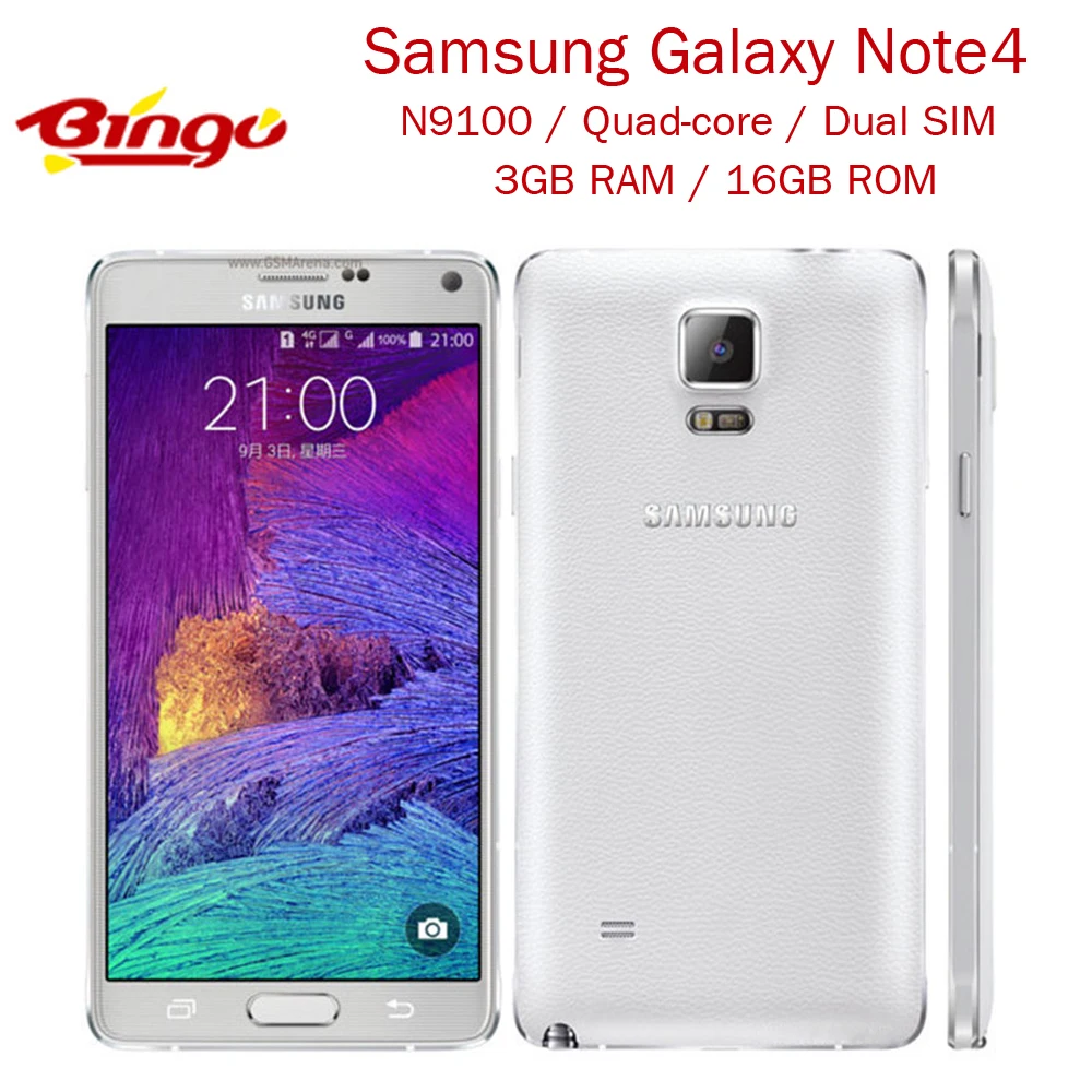Оригинальный разблокированный Samsung Galaxy Note 4 N9100 GSM 4G LTE Android мобильный телефон