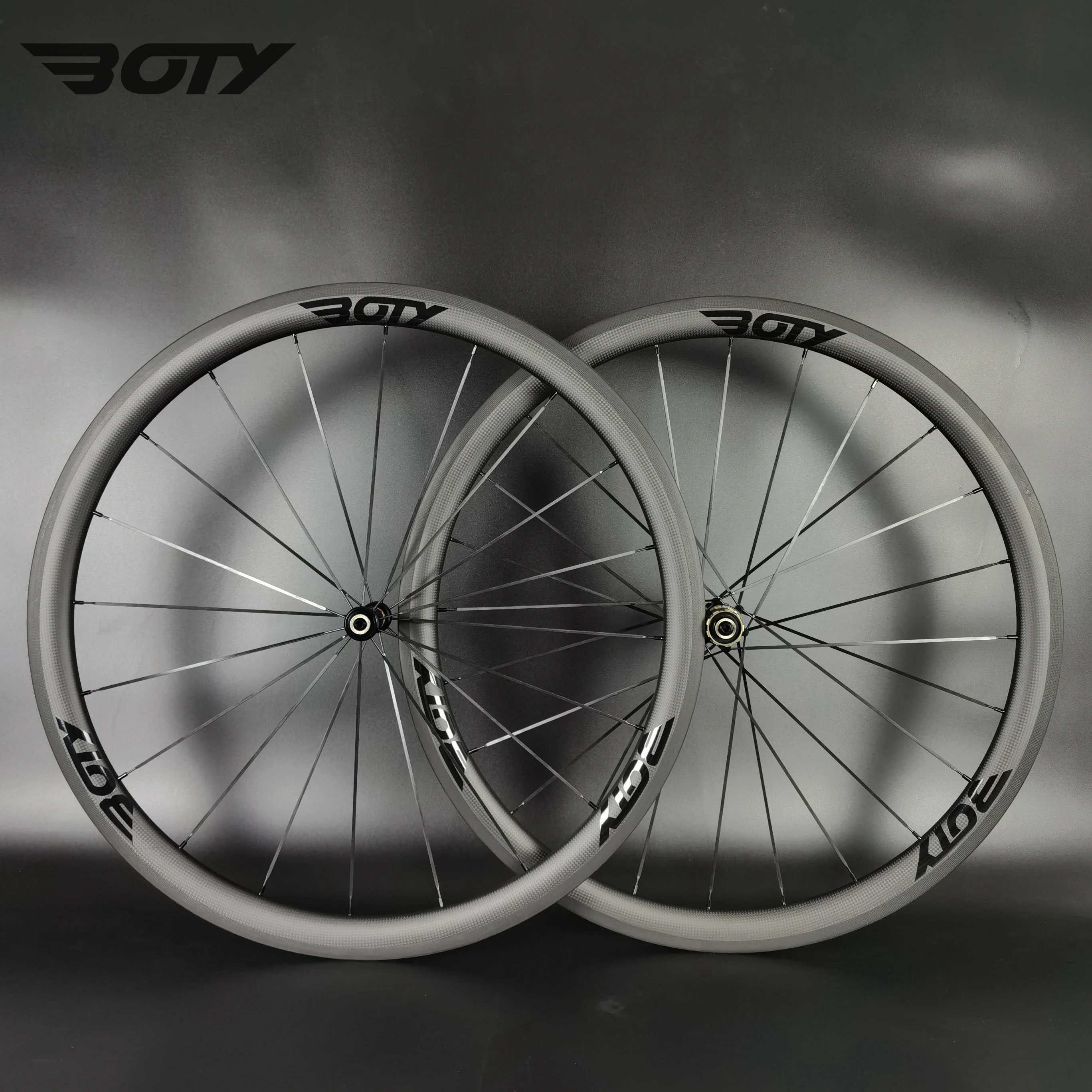 

BOTY 700C bike carbon wheelset 38mm depth 23/25mm width clincher/Tubeless/Tubular Road bicycle wheels with 3k matte finish