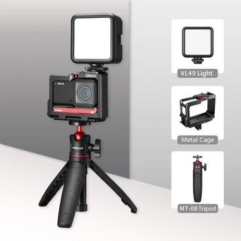 

Insta360 One R Metal Vlog Cage Case Mounting Bracket Tripod Extend Cold Shoe for Insta360 One R LED Light Microphone Accessories