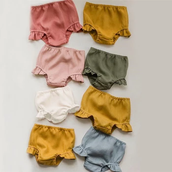 아기 소녀 단색 반바지, 면 하의, PP 반바지, 블루머, 어린이 소녀 여름 팬티, 0-2 세