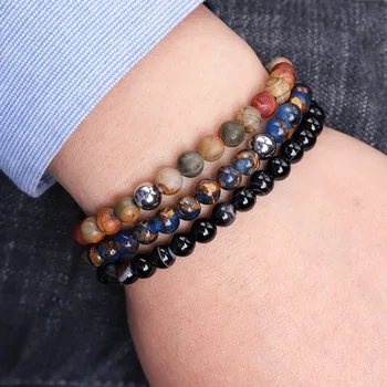 Fashion Jewelry Women Men Bracelet Natural Stone Bead Elastic Bracelet For Men Women Jewelry Gift
