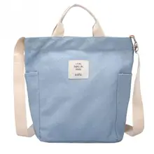 Женские легкие вместительные сумки с карманами в Корейском стиле, износостойкие многоразовые холщовые сумки через плечо, сумка для покупок на молнии