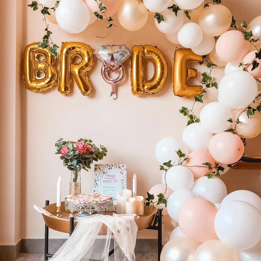 1 комплект из розового золота буквы &quotBride to be&quot Фольга воздушные шары для свадьбы