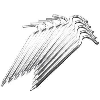 

18cm long metal tent pegs heavy duty ground camping / gazebo / tent / awnings, 10 pegs Outdoor Camping Equipment Multi Tool Camp