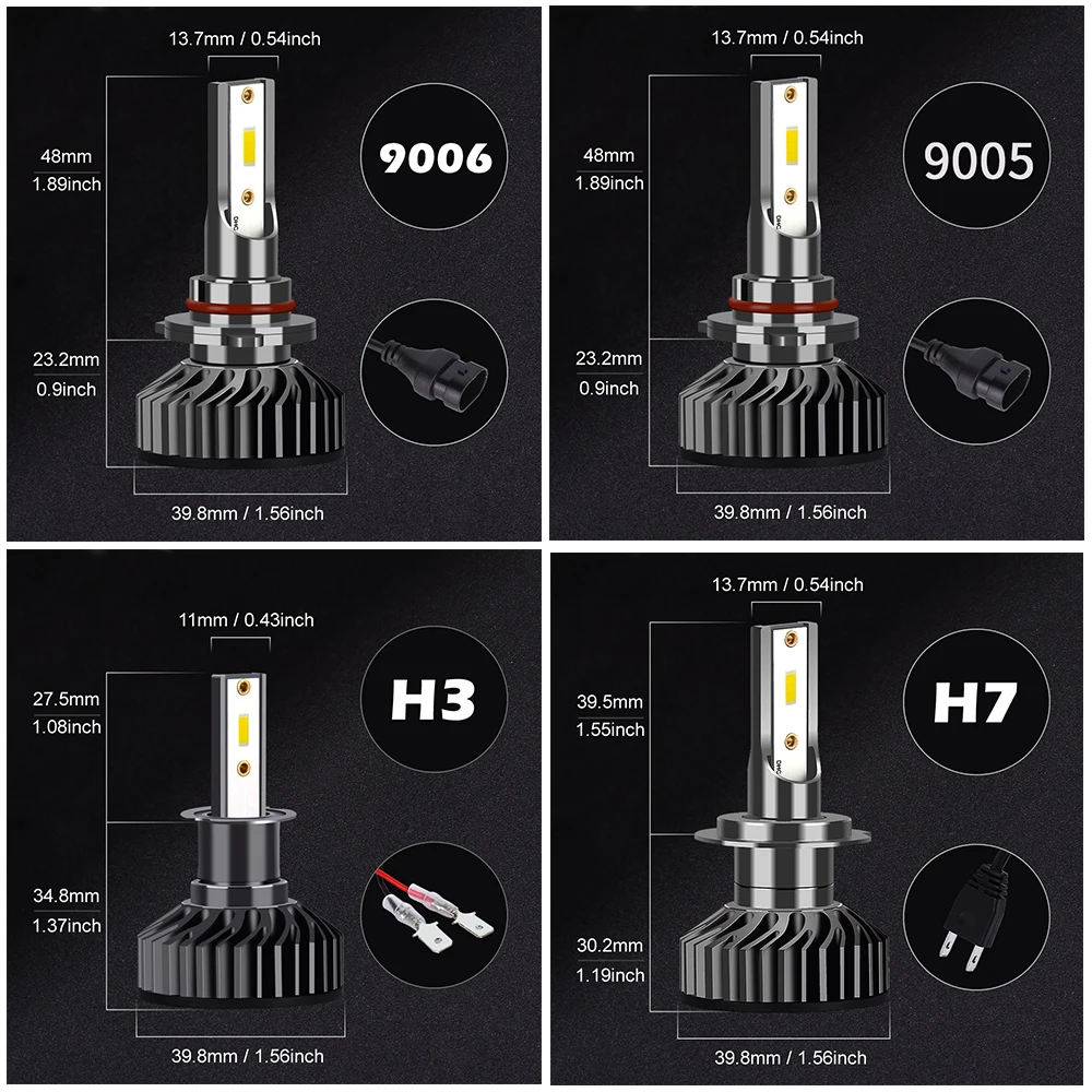 Infitary ZES 1860 чипы Светодиодные Автомобильные фары лампы H4 H7 H1 H3 H11 9005 9006 3000K 4500K 6500K