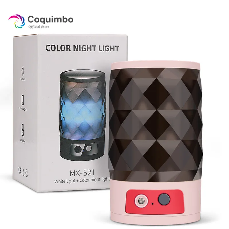 

Night Light With Bluetooth Speaker Built In Rechargeable Battery For Bedoom Bedside Home Decoration Rotation Night Lamp