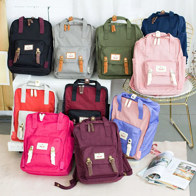 

Free Brigade Import Waterproof Oxford Cloth Candy-Colored College Style Backpack School Bag Self-Made South Korea