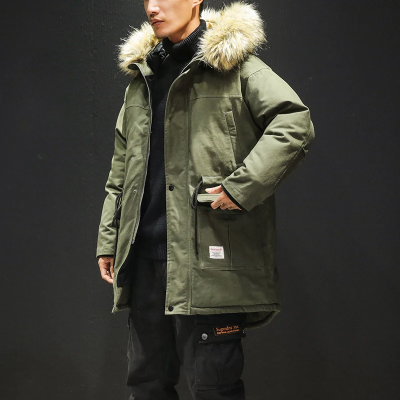 

Men Winter Long Coats Warm Parkas New Male Winter Jackets Thicker Warm Down Jackets High Quality Men Cotton Loose Long Parkas