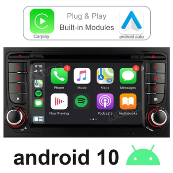 

A-Sure 7'' Android 10 android Builtin Auto Radio CarPlay BT 4G+ DAB+ GPS Stereo DVD Navigation For Audi A4 S4 RS4 8E 8F B9 B7 B6