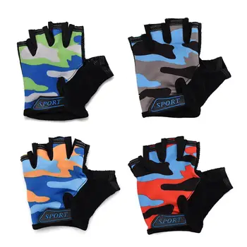 

Children Cycling Half Finger Gloves Washable Breathable High Elastic Non-slip Bycicle Bike Gloves Riding Equipment 4 Colors