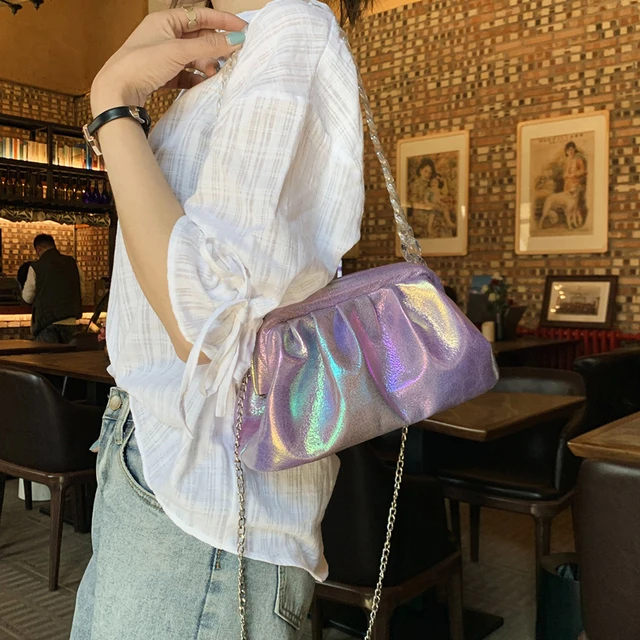 Glitter Evening Bag For Women Party Handbag 2021 Women's Bag Discoloration Purse Wedding Favor Bags Shiny Banquet Fashion Clutch 3