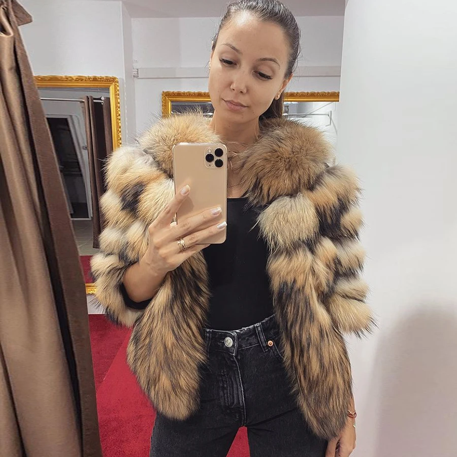 冬の毛皮のコート本物のアライグマの毛皮ジャケット女性のファッションのオーバー21新到着 Real Fur Aliexpress