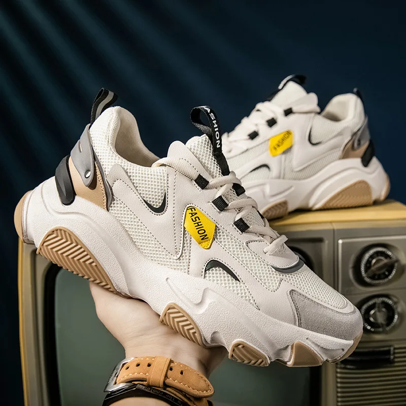 Zapatos informales de exterior para hombre, zapatillas deportivas reflectantes de talla grande 44, a la moda, con aumento de altura