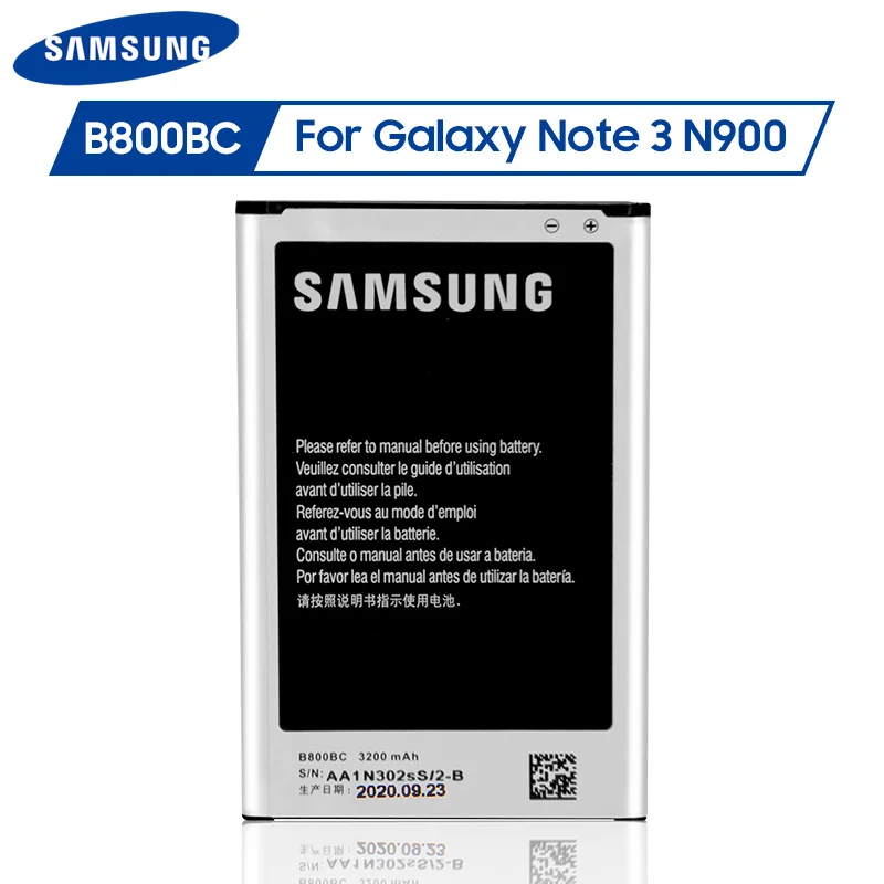 Оригинальный аккумулятор Samsung B800BC B800BE для GALAXY NOTE 3 N9006 N9005 N900 N9009 N9008 N9002 Note3 с NFC 3200