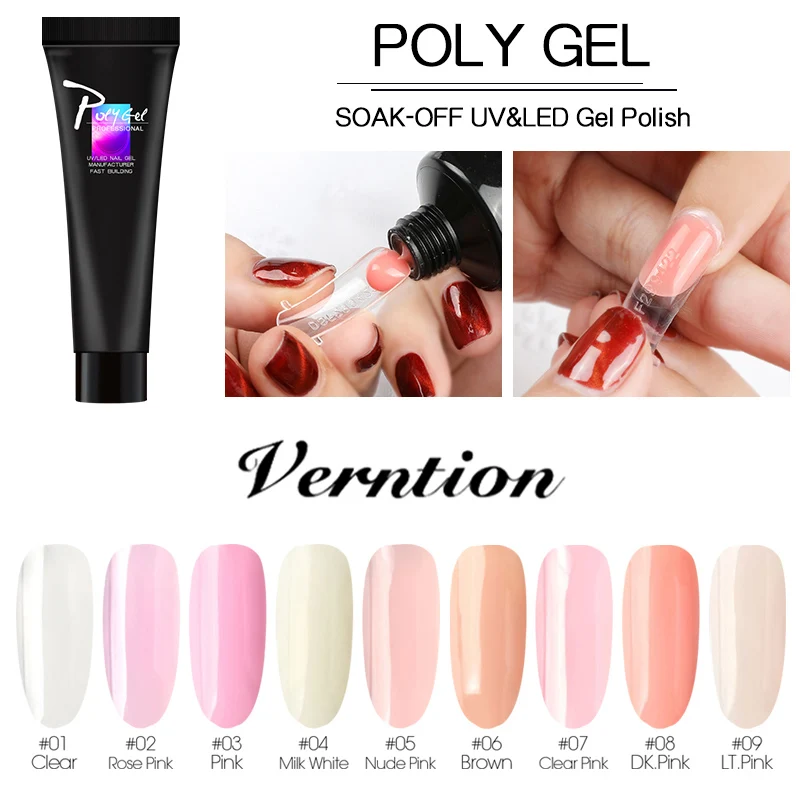 Verntion Poly Gel Crystal Extend Nail Extension Builder Polygel Art Lacquer Jelly Acrylic UV | Красота и здоровье
