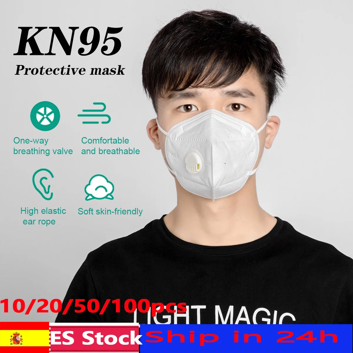 

Instock Safety Protective N95 Mask KN95 Vlave MaskAnti Dust Anti FFP2 FFP3 Dust Gas Mask Mascaras Entrega 24 horas