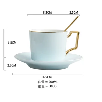 

Nordic Ceramic Coffee Cup Set Small Luxury Couple Tea Cup Spoon Simple High Quality Tazas De Cafe Kitchen Dining Bar EB50BD