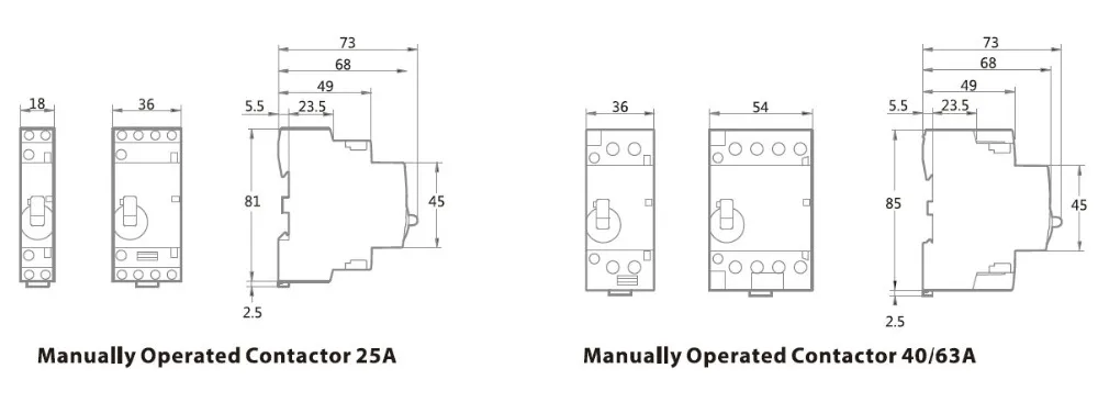 GEYA-contator modular do trilho do ruído, contator