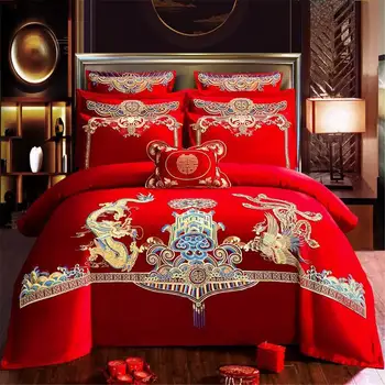 

Classical Duvet Cover Bedding Set with sheet pillow King queen Size Bedspreads for wedding couple Luxury of Bed Cover Set