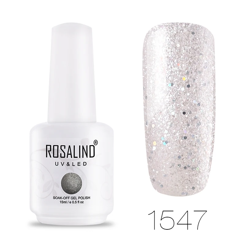 ROSALIND Гель-лак для ногтей светящийся Алмазный гель УФ-светодиодный гель все для маникюра Платиновый лак для ногтей - Цвет: RH1547