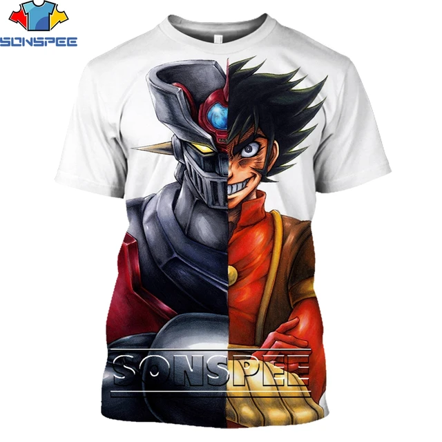 SONSPEE 3D Print Men Women Goldorak T-shirts Casual Streetwear Harajuku Hip Hop Short Sleeve Vintage Anime Tees Tops Shirt Style 20