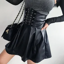 Готика, Харадзюку, женские юбки на молнии, плиссированная тонкая женская юбка, темная панк готическая юбка для женщин, уличная одежда