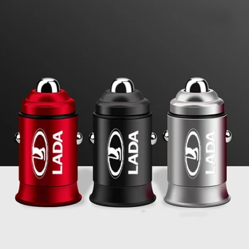 

3.1A Dual USB Car Charger Universal Mobile Phone Aluminum Car-Charger For LADA Gr anta Vesta XRAY 4x4 Vision Concept Accessories