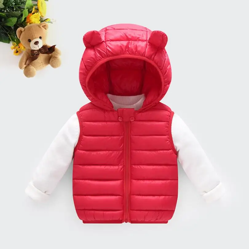 Children's Down Cotton Hooded Vest Warm Winter Sleeveless Kids Toddler Girls Boys Jacket Outwear Infant Baby Fall Clothes children vest