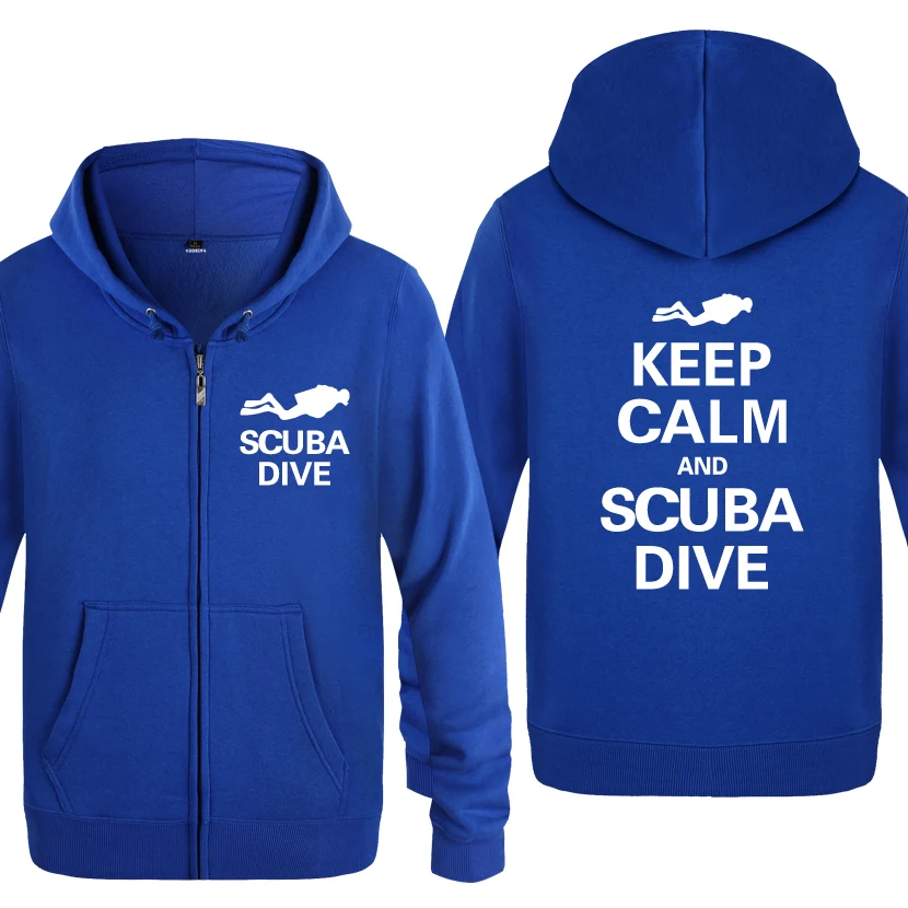 LAY BAT Keep Calm and Scuba Dive-креативный подарок для дайвинга, мужские свитшоты, мужские флисовые толстовки на молнии с капюшоном, кардиганы - Цвет: LAY BAT
