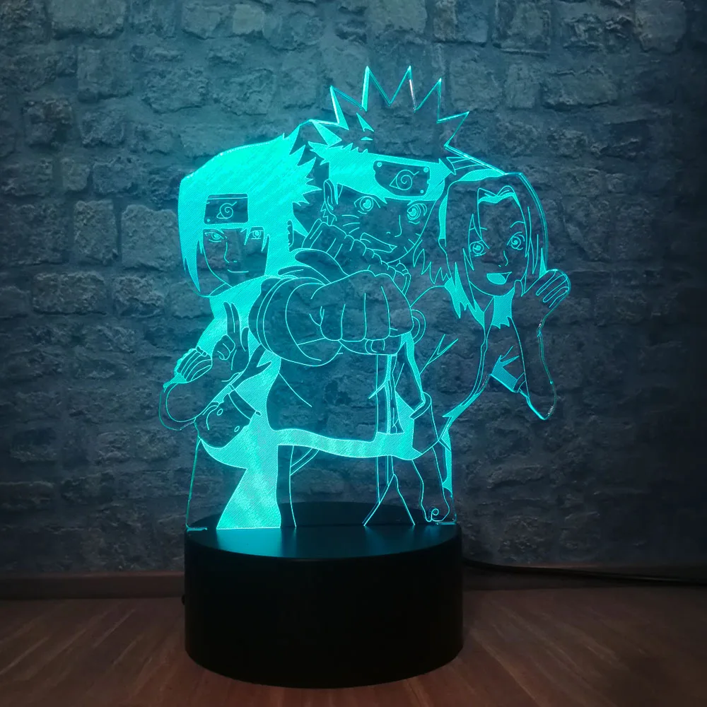 Generic Naruto Night Light 7 Color Change Led Touch Table Lamp Team
